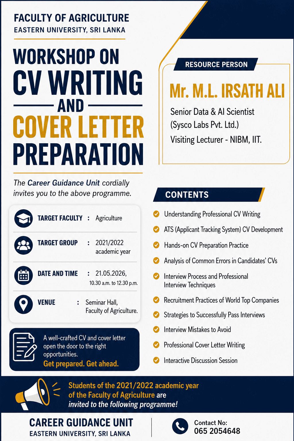  Flyer - Workshop on CV Writing and Cover Letter Preparation 2.png 